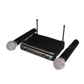 HQ Power HQMC10012 Microphone UHF sans fil 2 canaux 2 microphones 863.05 MHz + 854.00 MHz