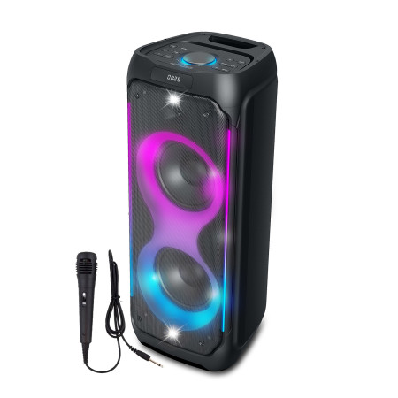 MUSE M-1957-DJ Enceinte Autonome Bluetooth Party Speaker 800W Batterie RGB Lumières Multicolores Micro Filaire Noir