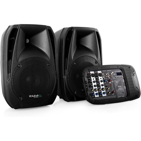 Ibiza Sound COMBO210 Draagbaar geluidssysteem 10"/25 cm, 2x150 W, 8-kanaals mengpaneel