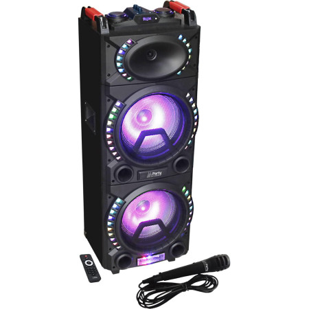 PARTY LIGHT & SOUND PARTY-STUP210 Enceinte Colonne Active 500W Bluetooth USB Karaoké 2x10 pouces avec Micro