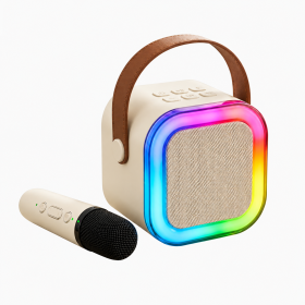 INOVALLEY Enceinte Bluetooth Beige avec Effets Lumineux Fire Beige
