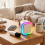 INOVALLEY Bluetooth-Lautsprecher in Beige mit Lichteffekten „Fire Beige“