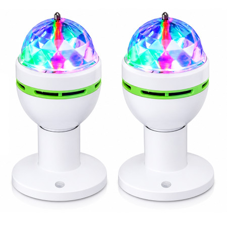 Boost MAGIC-LIGHT-MICRO-S-X2 2er-Set Mini-Glühbirnen E27 mit rotierendem RGB-Lichteffekt, 3 LEDs, 1 W, mehrfarbig